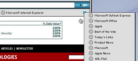 Figure 2: Toolbar Favorites